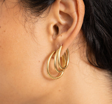TILTIL Set of 2 Basic Oval Hoopy Gold - Things I Like Things I Love