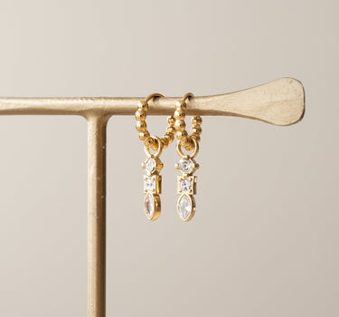 TILTIL Set Of 2 Crystal Drop Zircon Earrings Gold - Things I Like Things I Love