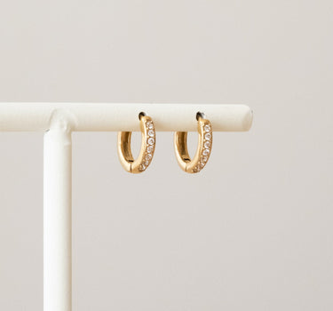 TILTIL Set Of 2 Diamond Huggie Earrings Gold - Things I Like Things I Love