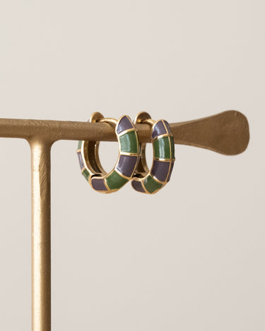 TILTIL Set Of 2 Double Colored Hoop Earrings Gold - Things I Like Things I Love