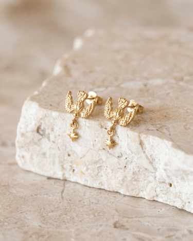 TILTIL SET OF 2 Earrings Bird Stud Gold - Things I Like Things I Love