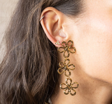 TILTIL Set of 2 Earrings Flower Long Gold - Things I Like Things I Love
