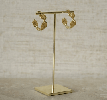 TILTIL Set of 2 Earrings Flowery Hoops Gold - Things I Like Things I Love