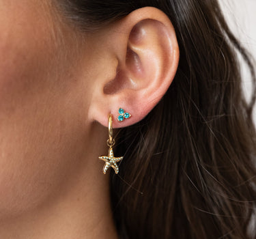 TILTIL Set Of 2 Earrings Gold Plated Hoop Seastar Gold - Things I Like Things I Love