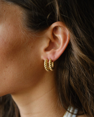 TILTIL SET OF 2 Earrings Small Hoop Chunky Gold - Things I Like Things I Love