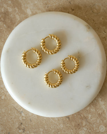 TILTIL SET OF 2 Earrings Small Hoop Chunky Gold - Things I Like Things I Love