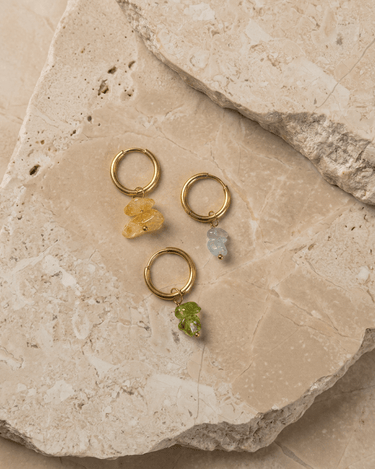 TILTIL set of 2 Earrings Stella Stones Baby Blue Gold - Things I Like Things I Love