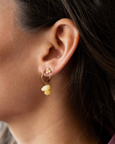 TILTIL set of 2 Earrings Stella Stones Butter Yellow Gold - Things I Like Things I Love