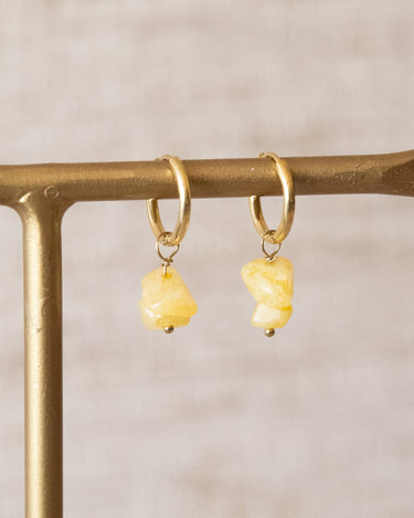 TILTIL set of 2 Earrings Stella Stones Butter Yellow Gold - Things I Like Things I Love