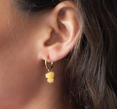 TILTIL set of 2 Earrings Stella Stones Butter Yellow Gold - Things I Like Things I Love