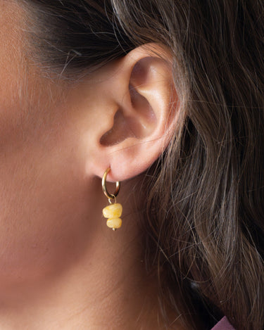 TILTIL set of 2 Earrings Stella Stones Butter Yellow Gold - Things I Like Things I Love