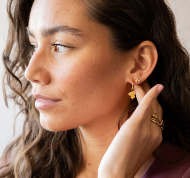 TILTIL set of 2 Earrings Stella Stones Butter Yellow Gold - Things I Like Things I Love