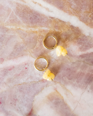 TILTIL set of 2 Earrings Stella Stones Butter Yellow Gold - Things I Like Things I Love
