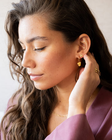 TILTIL set of 2 Earrings Stella Stones Butter Yellow Gold - Things I Like Things I Love