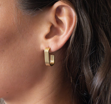 TILTIL Set Of 2 Earrings Triple Oval Gold - Things I Like Things I Love