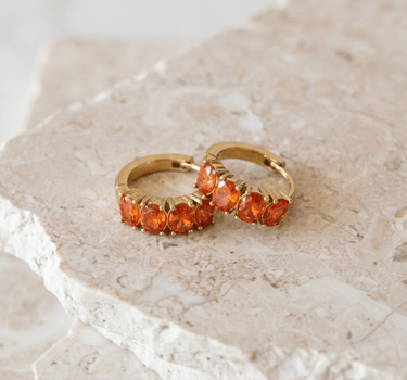 TILTIL SET OF 2 Earrings Zircon Chunky Orange - Things I Like Things I Love