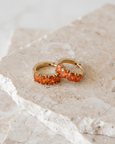 TILTIL SET OF 2 Earrings Zircon Chunky Orange - Things I Like Things I Love
