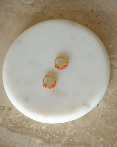 TILTIL SET OF 2 Earrings Zircon Chunky Orange - Things I Like Things I Love