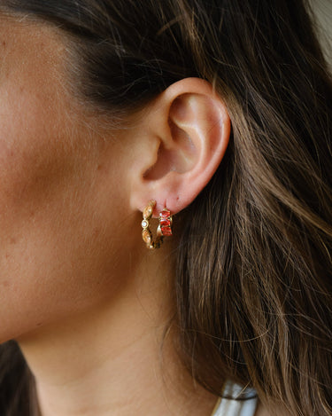 TILTIL SET OF 2 Earrings Zircon Chunky Orange - Things I Like Things I Love