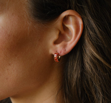 TILTIL SET OF 2 Earrings Zircon Chunky Orange - Things I Like Things I Love