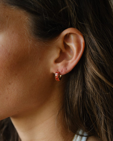 TILTIL SET OF 2 Earrings Zircon Chunky Orange - Things I Like Things I Love