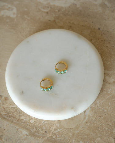 TILTIL Set of 2 Earrings Zircon Chunky Turquoise - Things I Like Things I Love
