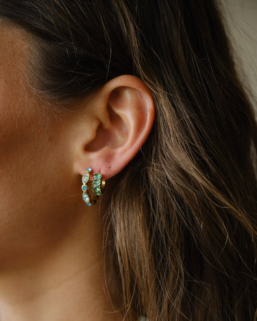 TILTIL Set of 2 Earrings Zircon Chunky Turquoise - Things I Like Things I Love