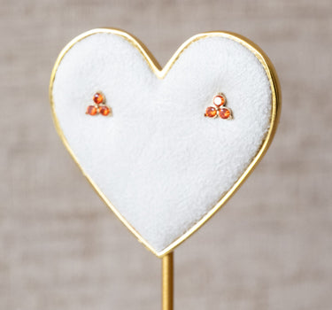 TILTIL SET OF 2 Earrings Zircon Stud Orange - Things I Like Things I Love