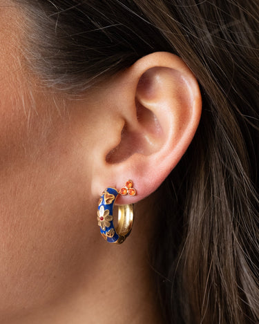 TILTIL SET OF 2 Earrings Zircon Stud Orange - Things I Like Things I Love