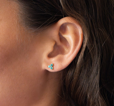 TILTIL SET OF 2 Earrings Zircon Stud Turquoise - Things I Like Things I Love