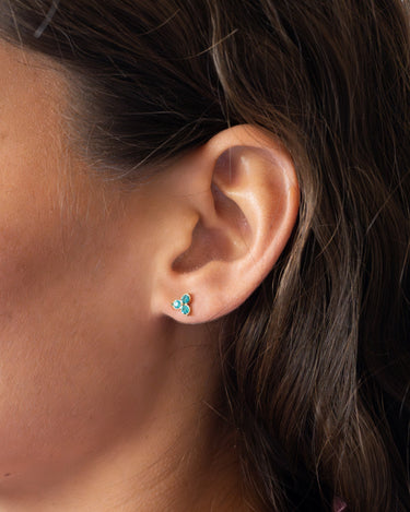 TILTIL SET OF 2 Earrings Zircon Stud Turquoise - Things I Like Things I Love