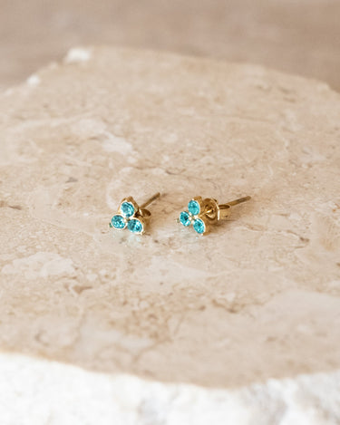 TILTIL SET OF 2 Earrings Zircon Stud Turquoise - Things I Like Things I Love