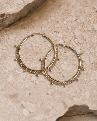 TILTIL Set OF 2 GOLDPLATED DOT CHAIN HOOP - Things I Like Things I Love