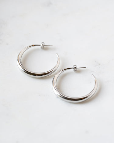 TILTIL Set of 2 Hoop Elegant Round Rhodium Silver - Things I Like Things I Love