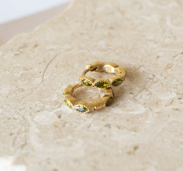 TILTIL Set of 2 Hoop Goldplated Olive Zircon - Things I Like Things I Love