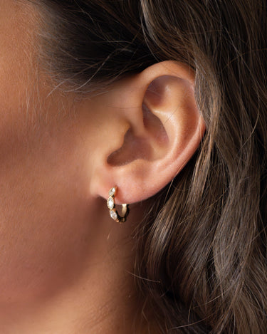 TILTIL Set of 2 Hoop Goldplated Zircon Ivory - Things I Like Things I Love