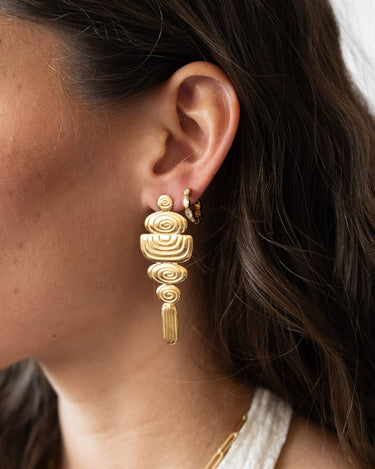 TILTIL Set of 2 Hoop Goldplated Zircon Ivory - Things I Like Things I Love