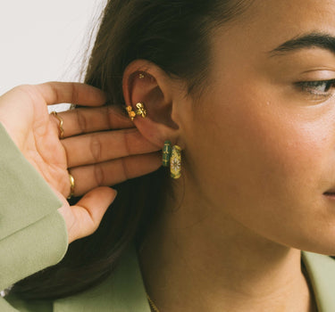 TILTIL Set of 2 Hoops Colored Green - Things I Like Things I Love