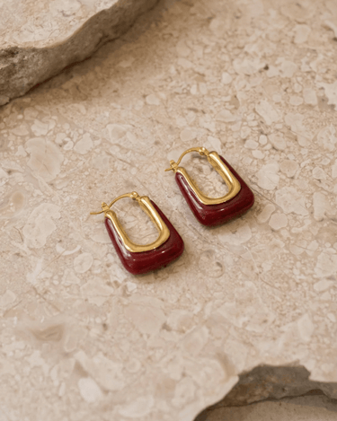 TILTIL Set of 2 Hoops Torty Burgundy Gold - Things I Like Things I Love