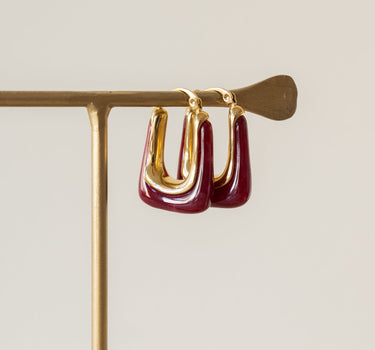 TILTIL Set of 2 Hoops Torty Burgundy Gold - Things I Like Things I Love