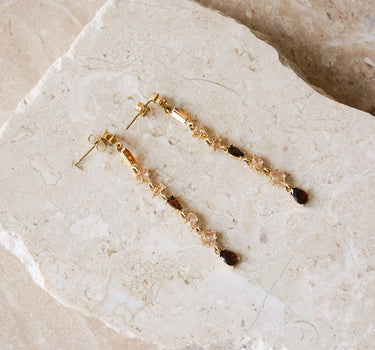 TILTIL Set Of 2 Jane Zircon Long Stud Earrings Gold - Things I Like Things I Love