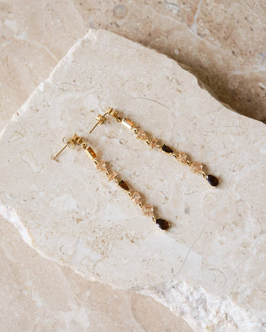TILTIL Set Of 2 Jane Zircon Long Stud Earrings Gold - Things I Like Things I Love