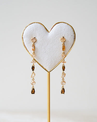 TILTIL Set Of 2 Jane Zircon Long Stud Earrings Gold - Things I Like Things I Love