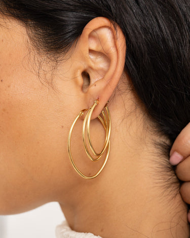 TILTIL Set of 2 Oval Hoopy Goldplated - Things I Like Things I Love