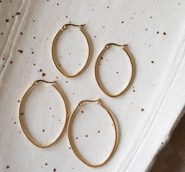 TILTIL Set of 2 Oval Hoopy Goldplated - Things I Like Things I Love