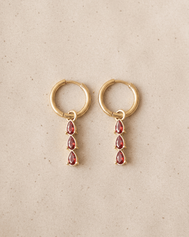 TILTIL Set van 2 Amber Zircon Drop Earrings Goud - Things I Like Things I Love