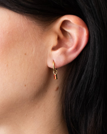 TILTIL Set van 2 Crystal Bar Zircon Earrings Oranje Goud - Things I Like Things I Love