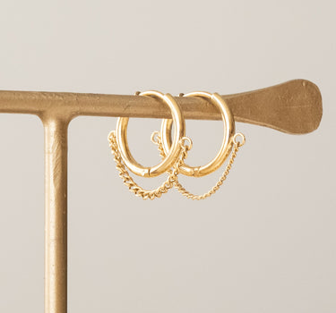 TILTIL Set van 2 Layered Chain Hoop Earrings Goud - Things I Like Things I Love