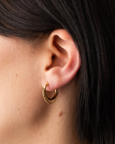 TILTIL Set van 2 Layered Chain Hoop Earrings Goud - Things I Like Things I Love