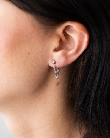 TILTIL Set van 2 Layered Chain Stud Earrings Zilver - Things I Like Things I Love
